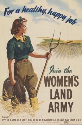 Coloured poster of the Women's Land Army