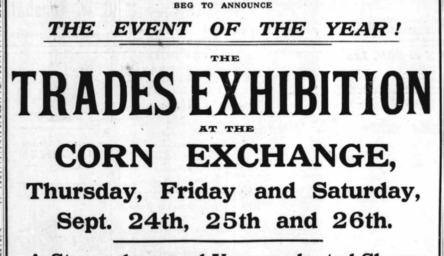 A black and white newspaper advertisement.