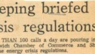 Faded brown newspaper article